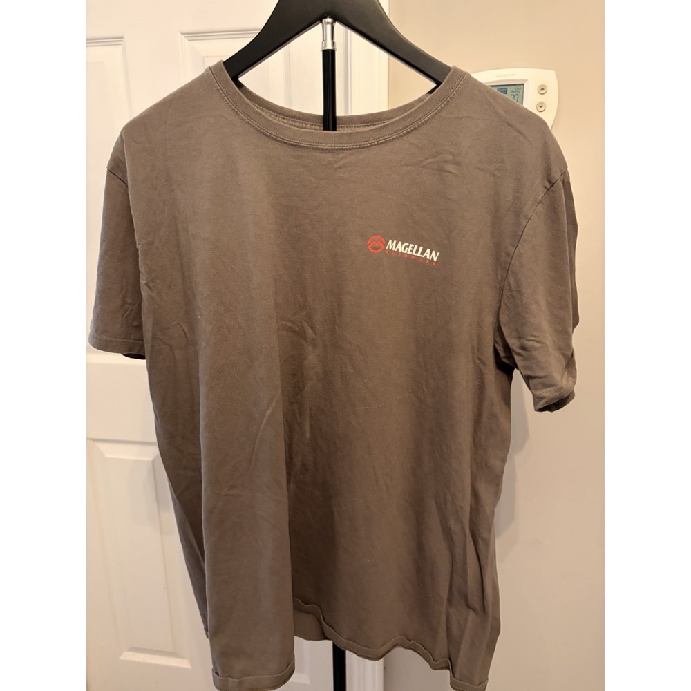 Magellan Outdoors Men's Short Sleeve Graphic T-Shirt Duck American Flag Brown L
